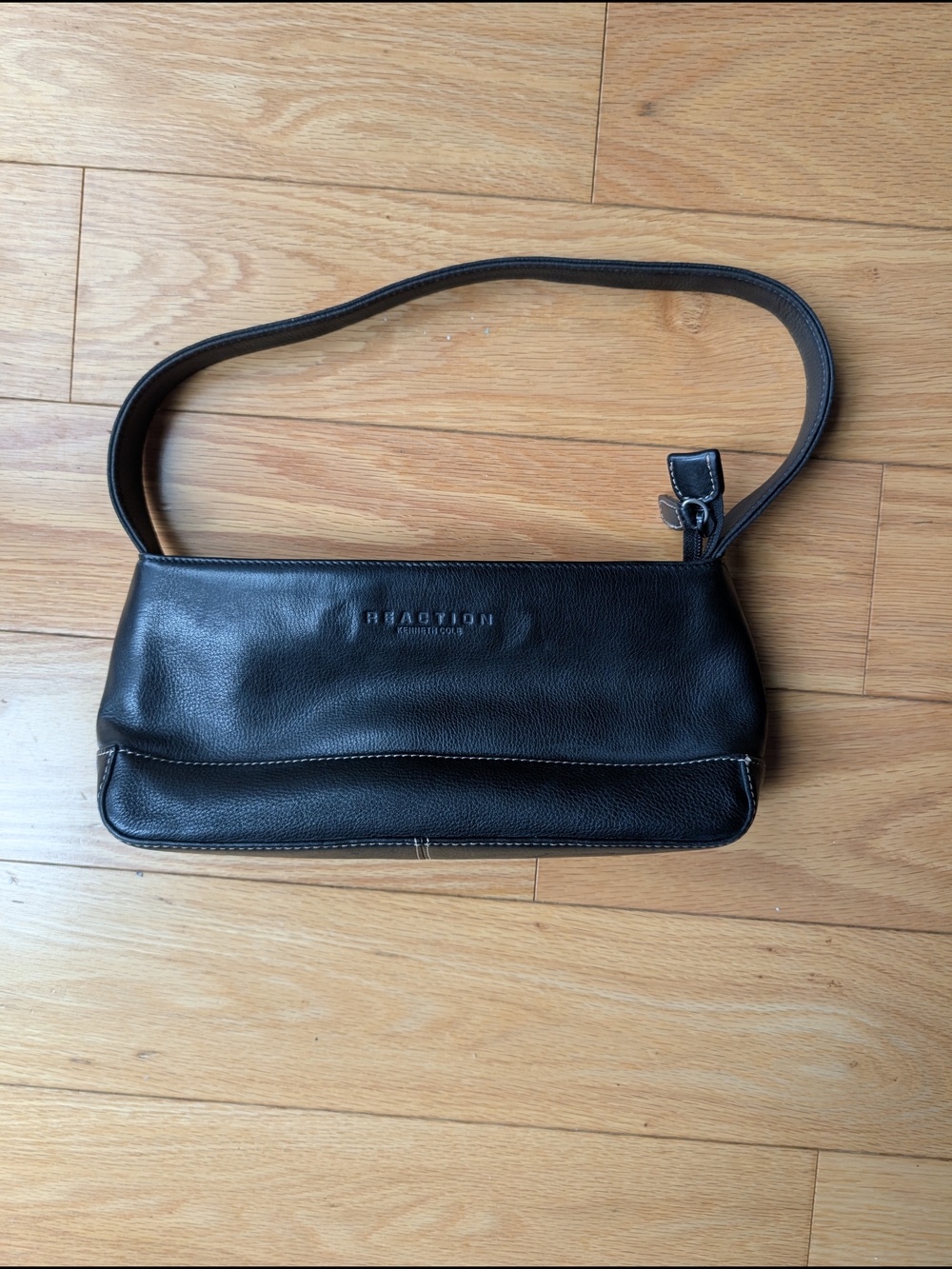 Kenneth Cole Reaction Black Pebbled Shoulder Bag